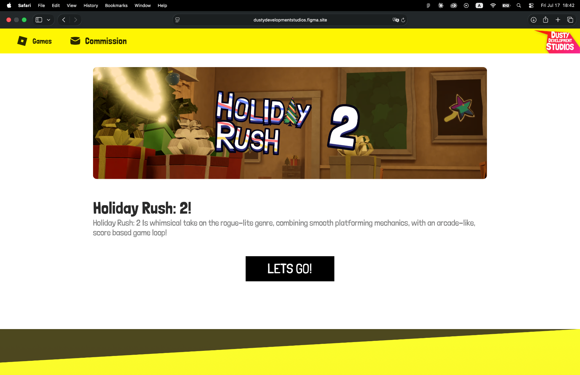 Dusty Development Studios — Game Development website preview by AmplifyHQ